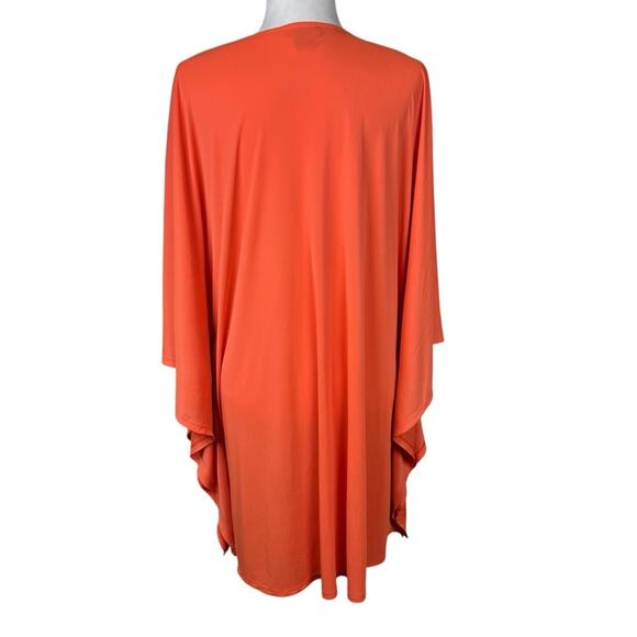 Natori Orange Tunic Cover Up Top V-Neck Small Medium - Picture 5 of 7